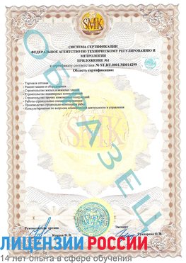 Образец сертификата соответствия (приложение) Иркутск Сертификат ISO 14001
